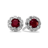 Ruby & Diamond Earrings - Dracakis Jewellers